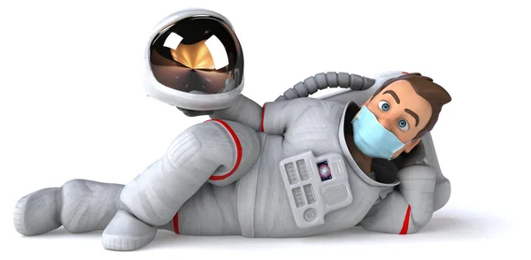Illusztráció Egy Rajzfilm Karakter Űrhajós Egy Maszk — Stock Fotó