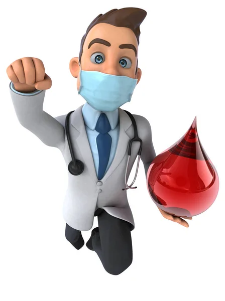 Illustration Cartoon Character Doctor Mask — Stock Photo, Image