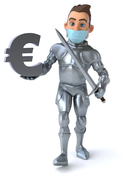 Ilustrasi Dari Karakter Kartun Dengan Masker Euro — Stok Foto