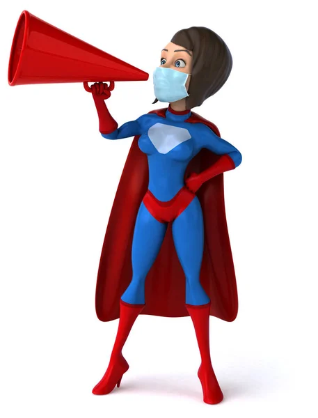 Illustratie Van Een Stripfiguur Super Vrouw Met Een Masker — Stockfoto