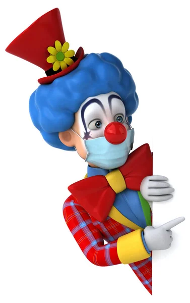 Illustrazione Clown Personaggio Dei Cartoni Animati Con Una Maschera — Foto Stock