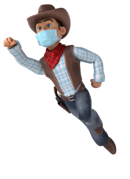 Illustration Cartoon Character Cowboy Mask — Stock Photo, Image