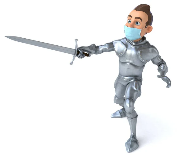 Illustration Cartoon Character Knight Mask — Stock Photo, Image