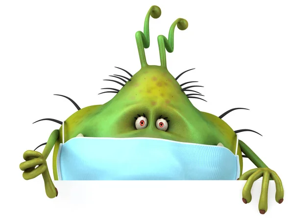 Illustration Bug Monster Karakter Med Maske - Stock-foto
