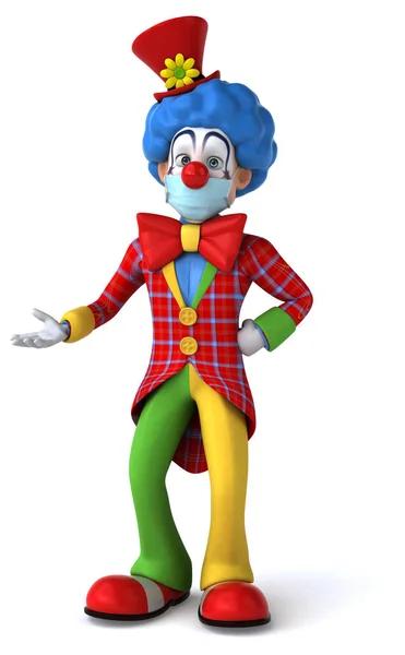 Ilustracja Postaci Kreskówki Clown Maską — Zdjęcie stockowe