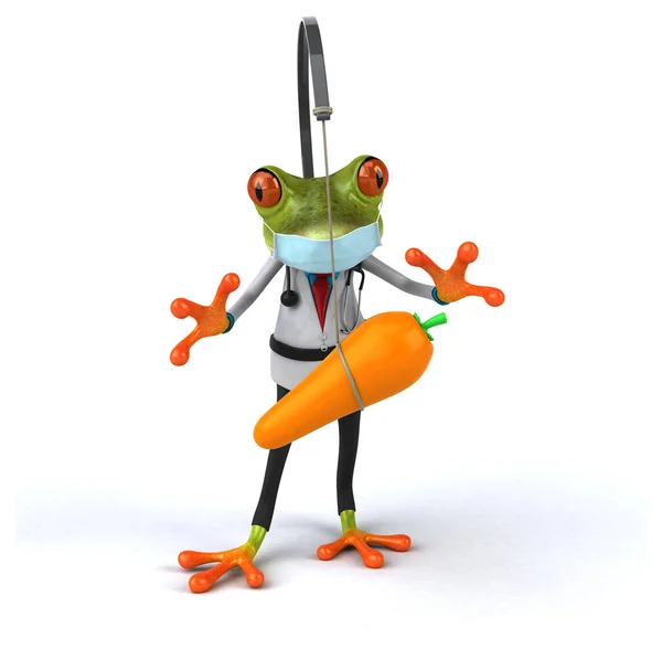 Εικονογράφηση Ενός Χαρακτήρα Γιατρό Βάτραχος Μια Μάσκα — Φωτογραφία Αρχείου