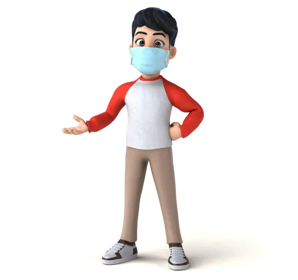 仮面をつけた10代のキャラクターの3Dイラスト — ストック写真