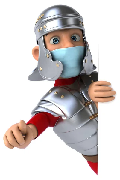 Illustration Cartoon Character Soldier Mask — Stock Photo, Image