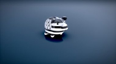 Brittany bayrağı Piggy Bank - 3D animasyon 