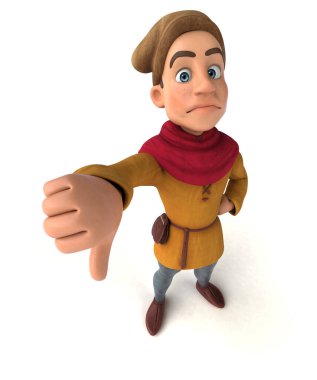 Bir ortaçağ tarihsel karakterinin 3D görüntüsü