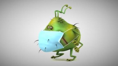 Maskeli bir böcek canavarın 3D 'si.