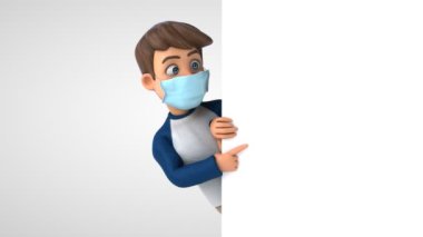 Maskeli bir gencin 3 boyutlu animasyonu