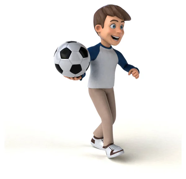 Diversión Personaje Dibujos Animados Adolescente Con Bola —  Fotos de Stock