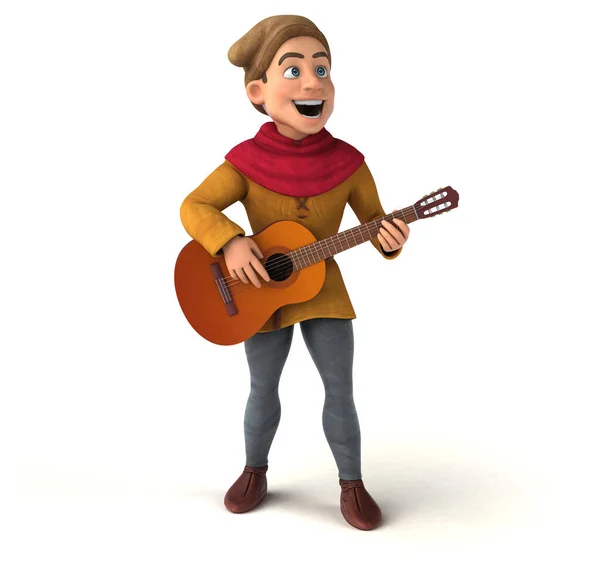 Illustration Medieval Historical Character Guitar — Stock Photo, Image