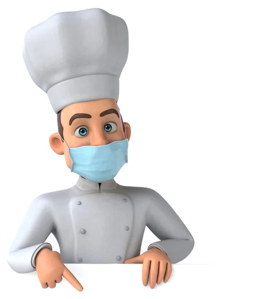 Illustration Cartoon Character Chef Mask — Stock Photo, Image
