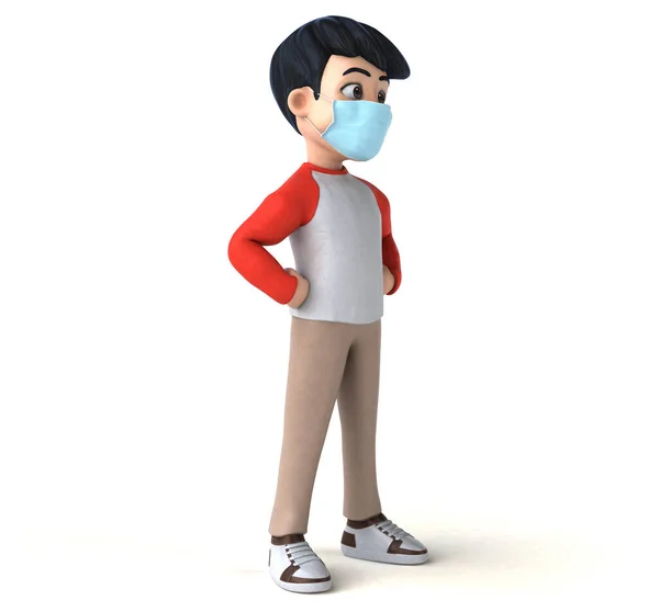 Illustration Cartoon Teenager Mask — Stock Photo, Image