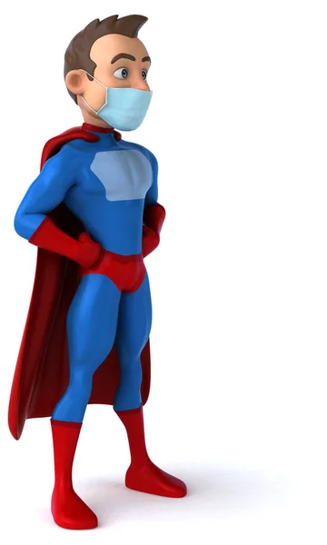 Illustratie Van Een Stripfiguur Superheld Met Een Masker — Stockfoto