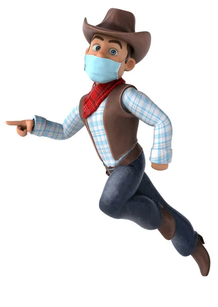 Illustration Einer Comicfigur Cowboy Mit Maske — Stockfoto