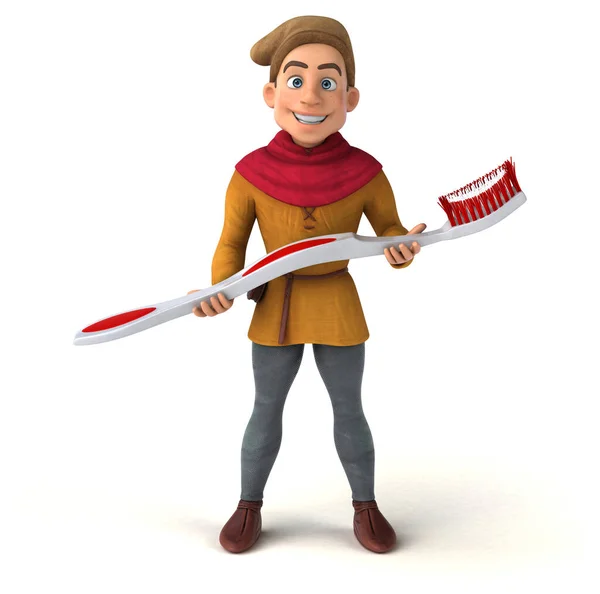 Illustration Medieval Historical Character Toothbrush — Stock Photo, Image