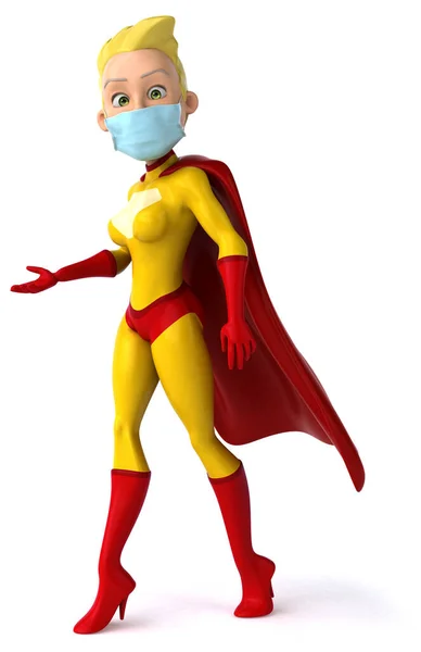 Illustration Personnage Dessin Animé Superwoman Avec Masque — Photo