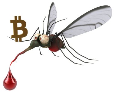 Bitcoin ile Sivrisinek - 3B Görüntü