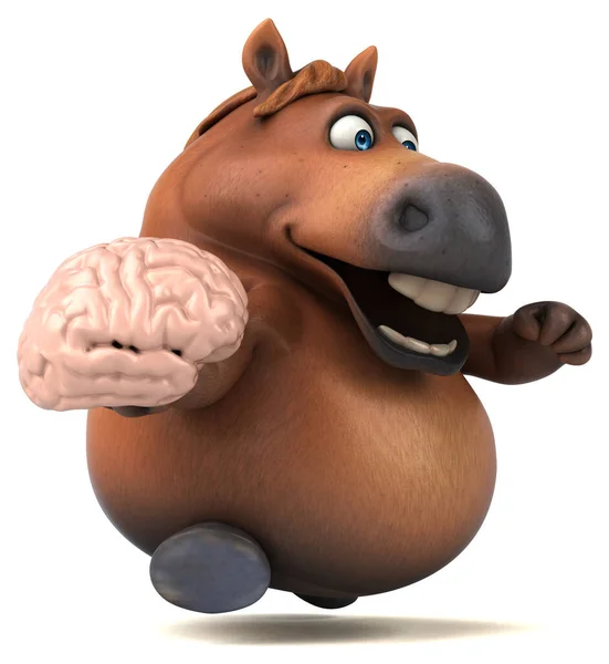 Веселий Кінь Мозком Ілюстрація — стокове фото