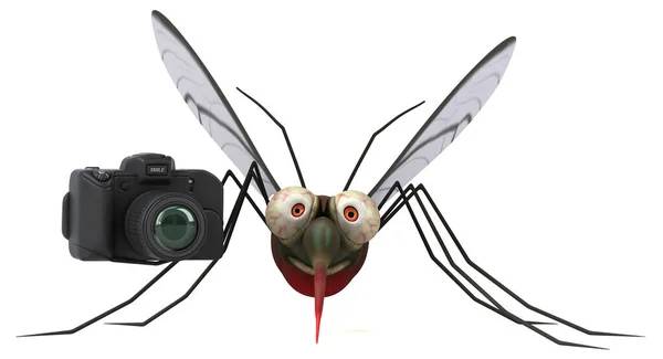 Mosquito Camera Illustration — Stock Photo, Image