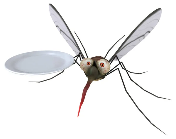 Mosquito Con Placa Ilustración — Foto de Stock