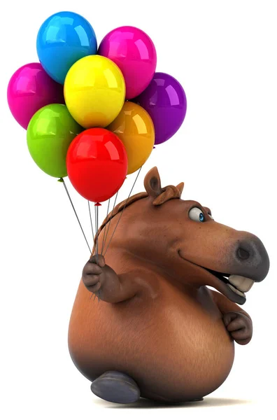 Zabawa Koń Balonami Ilustracja — Zdjęcie stockowe