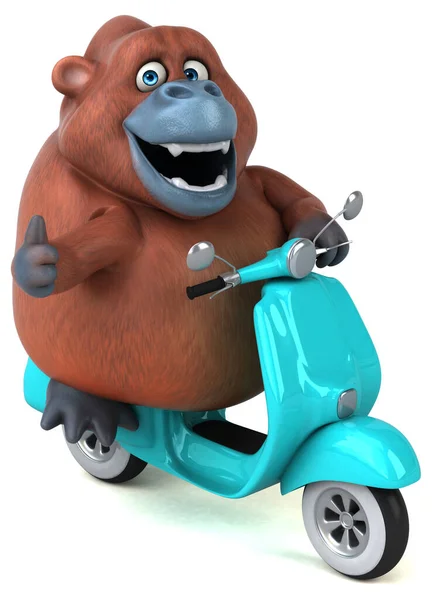 Fun Orang Outan Scooter Illustration — Stock Photo, Image