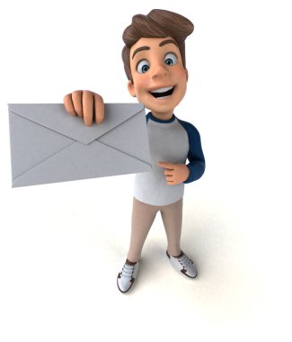 3D karikatür karakteri, eğlenceli ergen.