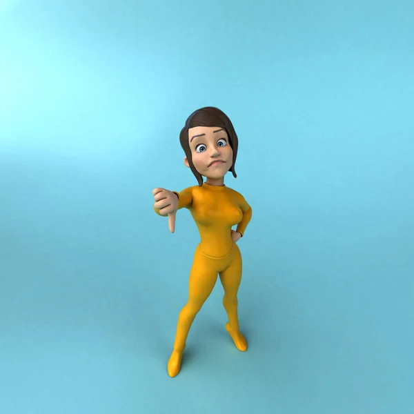 Fun Cartoon Yellow Girl — Stock Photo, Image