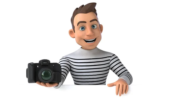带相机的3D卡通人物 — 图库照片