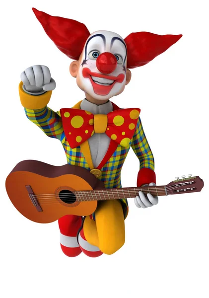 Fun Clown Guitar Illustration — Stock Photo, Image