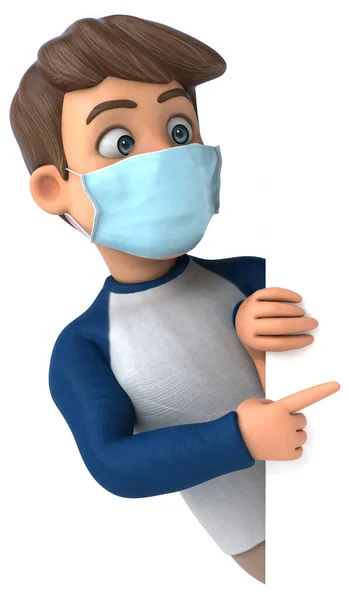 Illustratie Van Een Tiener Met Een Masker — Stockfoto