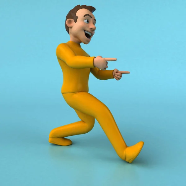 有趣的3D卡通黄色角色 — 图库照片