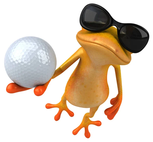 Fun Yellow Frog Ball Illustration — Stock Photo, Image