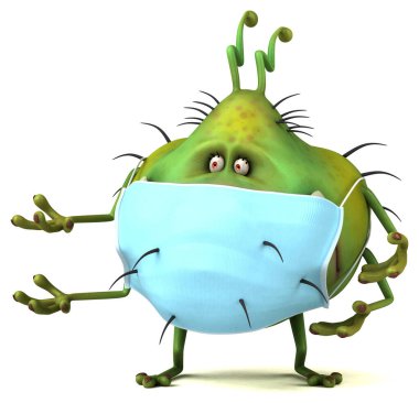 Maskeli bir böcek canavarının 3 boyutlu görüntüsü