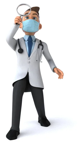 Ilustração Médico Personagem Desenho Animado Com Uma Máscara — Fotografia de Stock
