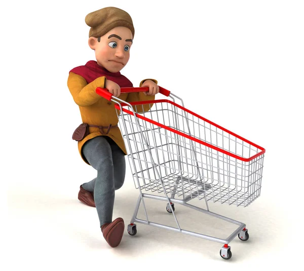 Illustration Medieval Historical Character Shopping — Stock Photo, Image