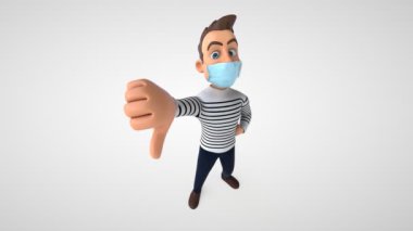 Maskeli bir karakterin 3 boyutlu animasyonu.