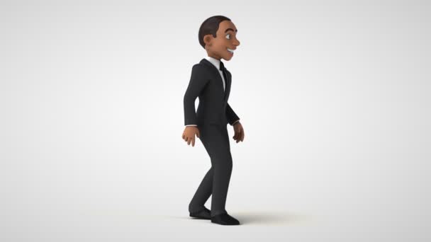 Homme d'affaires personnage de bande dessinée marche - animation 3D  