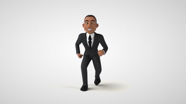 Homme d'affaires personnage de bande dessinée en cours d'exécution - animation 3D  