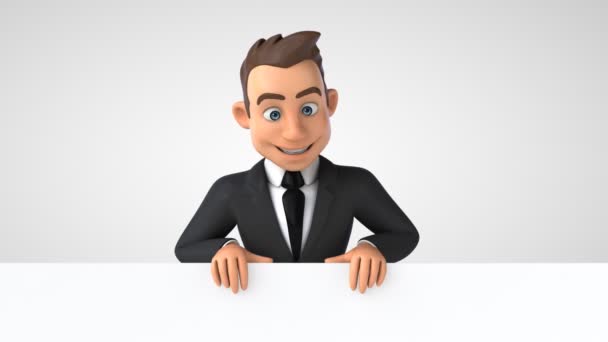 Zeichentrickfigur Geschäftsmann Mit Karte Animation — Stockvideo