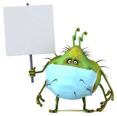 Maskeli bir böcek canavarının 3 boyutlu görüntüsü