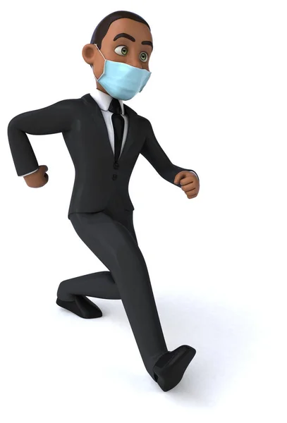 Illustration Cartoon Character Businessman Mask — Stock Photo, Image