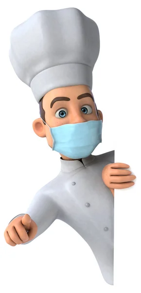 Illustration Cartoon Character Chef Mask — Stock Photo, Image