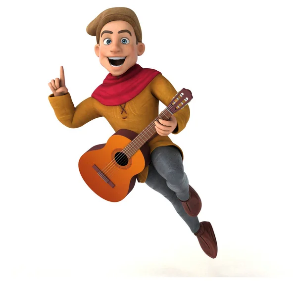 Illustration Medieval Historical Character Guitar — Stock Photo, Image