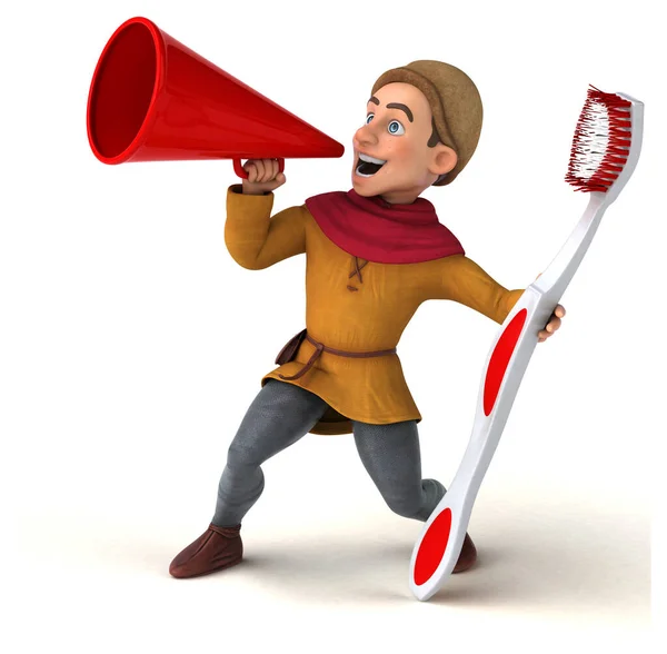 Illustration Medieval Historical Character Toothbrush — Stock Photo, Image