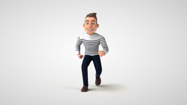 Fun 3D breton dessin animé personnage occasionnel courir 